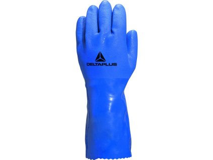 Rukavice s chemickou ochranou a dobrým úchopem manipulovaných předmětů, odolné vůči olejům a uhlovodíkům (Barva Modrá, Velikost 8)