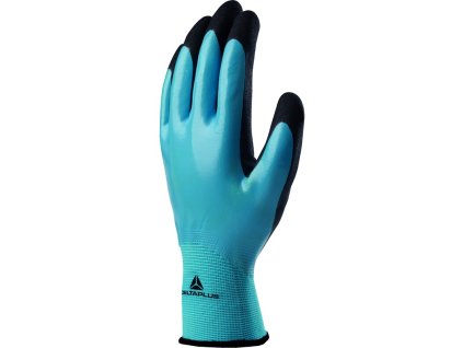 Rukavice s mechanickou ochranou, nepropustné, zaručují cit a úchop v prostředí s výskytem olejů (Barva Modrá-Černá, Velikost 7)