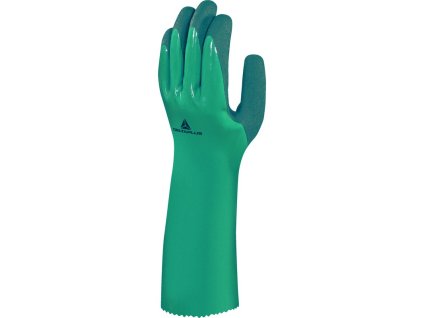 Pohodlné protiporézní rukavice úrovně C s chemickou ochranou, vysoce viditelný podklad, ideální pro dlouhodobou práci s uhlovodíky (Barva Zelená, Velikost 8)