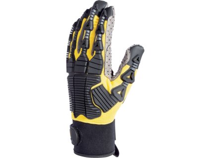 Protiporézní rukavice úrovně B odolné vůči nárazu, ideální pro víceúčelové práce (Barva Žlutá-Šedá-Černá, Velikost 8)