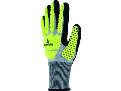 Rukavice odolné vůči nárazu vhodné pro těžké práce, mimořádně pružné a lehké díky zpevněním z PVC ve tvaru plástu (Barva Žlutá-Šedá-Černá, Velikost 8 (M))