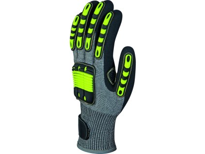 Zateplené protiporézní rukavice úrovně D odolné vůči nárazu, ideální pro víceúčelové práce v prostředí s výskytem olejů a vody (Barva Žlutá-Šedá-Černá, Velikost 8)