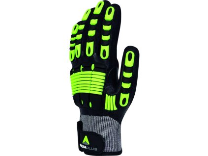 Rukavice odolné vůči nárazu, ideální pro těžké práce díky zpevnění dlaně a naprosté voděodolnosti díky celopovrstvení nitrilem (Barva Žlutá-Šedá-Černá, Velikost 7)