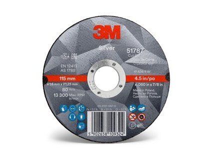 3m silver cut off wheel 51787 4 5 in front view