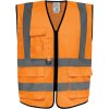 Multikapsová vesta se zipem třídy 2 HV, která zajišťuje dobrou viditelnost za zhoršených světelných podmínek a v nebezpečném prostředí. (Barva Fluo oranžová, Velikost L)