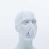 Jednorázová dýchací maska P2 bez ventilu, vertikální vrstvy, s pohodlným vnitřním pěnovým polstrováním (Barva Bílá, Velikost Nastavitelná)