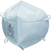 Jednorázová dýchací maska P2 bez ventilu, vertikální vrstvy, s pohodlným vnitřním pěnovým polstrováním a gumičkami za ušima (Barva Bílá, Velikost Univerzální)