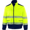 Reflexní strečová multikapesní blůza třídy 2, segmentované pásy pro dobrou viditelnost v nebezpečném prostředí nebo v prostředí s nízkou úrovní světla (Barva ​Fluo žlutá-Nám. modrá, Velikost 3XL)