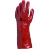 Rukavice s chemickou ochranou chránící celé předloktí před rozstřiky oleje a uhlovodíky při dlouhodobém používání (Barva Červená, Velikost 10)