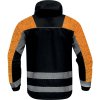 Větruodolná pláštěnka, fleecová podšívka pro střední teplotu, reflexní a fluorescenční vložky pro lepší viditelnost (Barva Černá-Oranžová, Velikost 3XL)