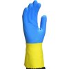 Rukavice s chemickou ochranou, ideální pro manipulaci s chemikáliemi a mikroorganismy (Barva Modrá-Žlutá, Velikost 6/7)