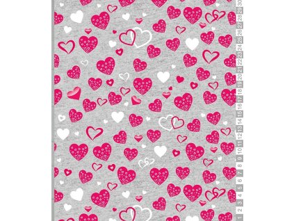 úplet srdíčka na šedé
