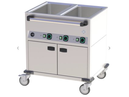 Vodný kúpeľ pojazdný BMPD 2120 CSH 2xGN 1/1 s vyhrievanou skriňou RM GASTRO