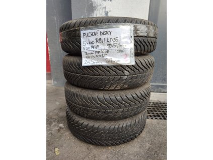 Plechové disky 5x100 R14 5Jx14H2 ET35 se zimními pneu 165/70 R14