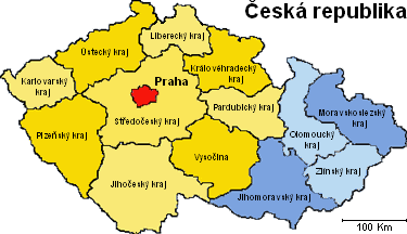 Mapa České Republiky. Kliknutím na vybraný kraj zobrazíte obchodní síť PNZ.