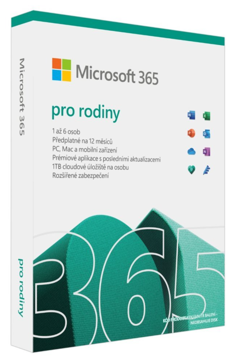 Microsoft 365 pro rodiny P10 Mac/Win, 1 rok, CZ