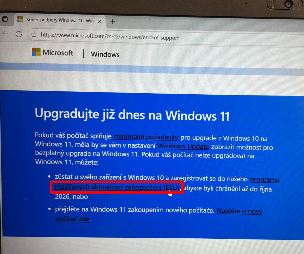 Podpora Windows 10