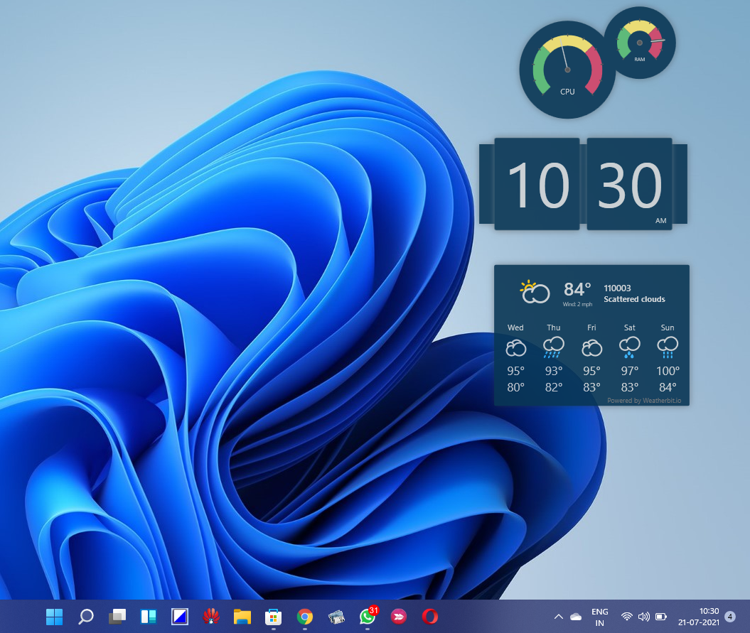 Gadgets-on-Windows-11-desktop