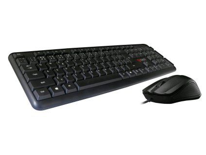 Drátový set klávesnice s myší C-TECH KBM-102-BL / USB / CZ+SK