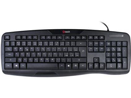 C-TECH klávesnice Wired Ergo KB-107 USB, CZ/SK