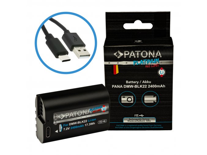 Aku Panasonic DMW-BLK22 2400mAh Li-Ion Platinum USB-C nabíjení