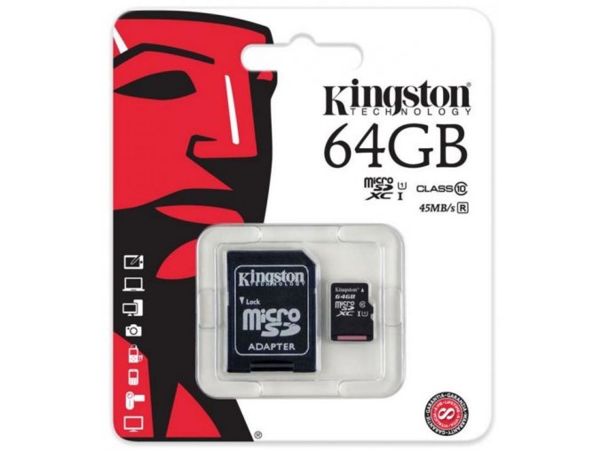 Kingston MicroSDXC Class 10 UHS I SDC10G2 64GB 1