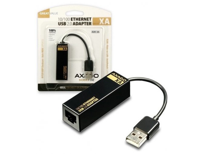 AXAGON ADE XA Redukce z USB 2.0 na Ethernet 1