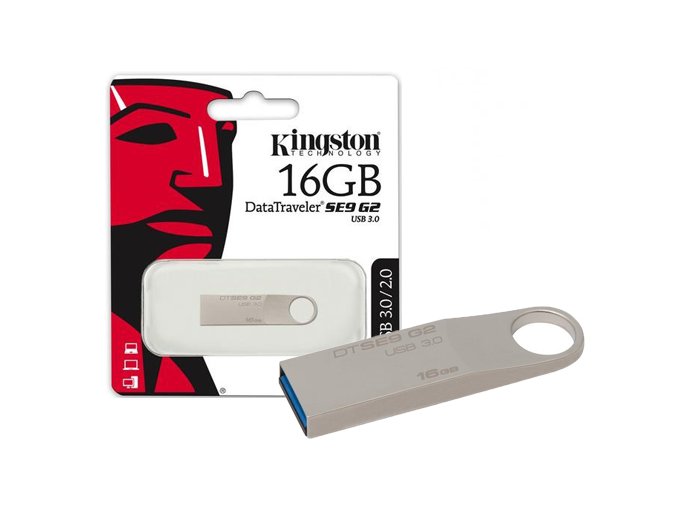 Kingston 16GB DataTraveler flash disk USB DTSE9 (2. generace, USB 3.0) - kovový kryt