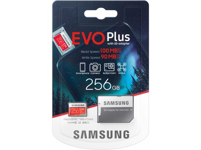 Samsung EVO Plus Micro SDXC 256 GB UHS I U3 + adaptér 1