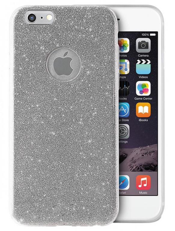 Ochranný kryt pro Apple iPhone 6/6s - Třpytivě stříbrný