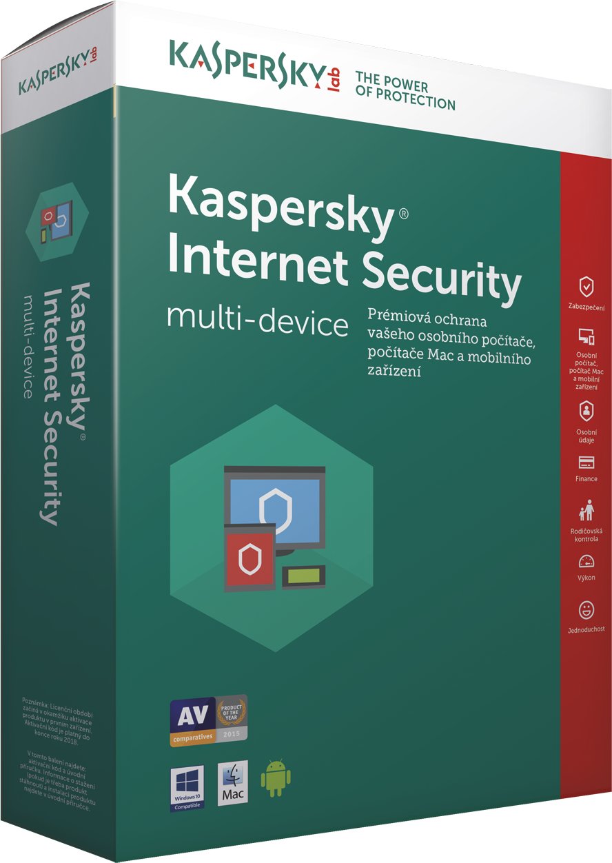 Kaspersky Internet Security Multi-Device 2017, CZ, 1 PC, 1 rok, nová licence