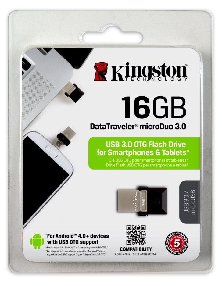 Kingston DataTraveler MicroDuo 16GB, USB 3.0