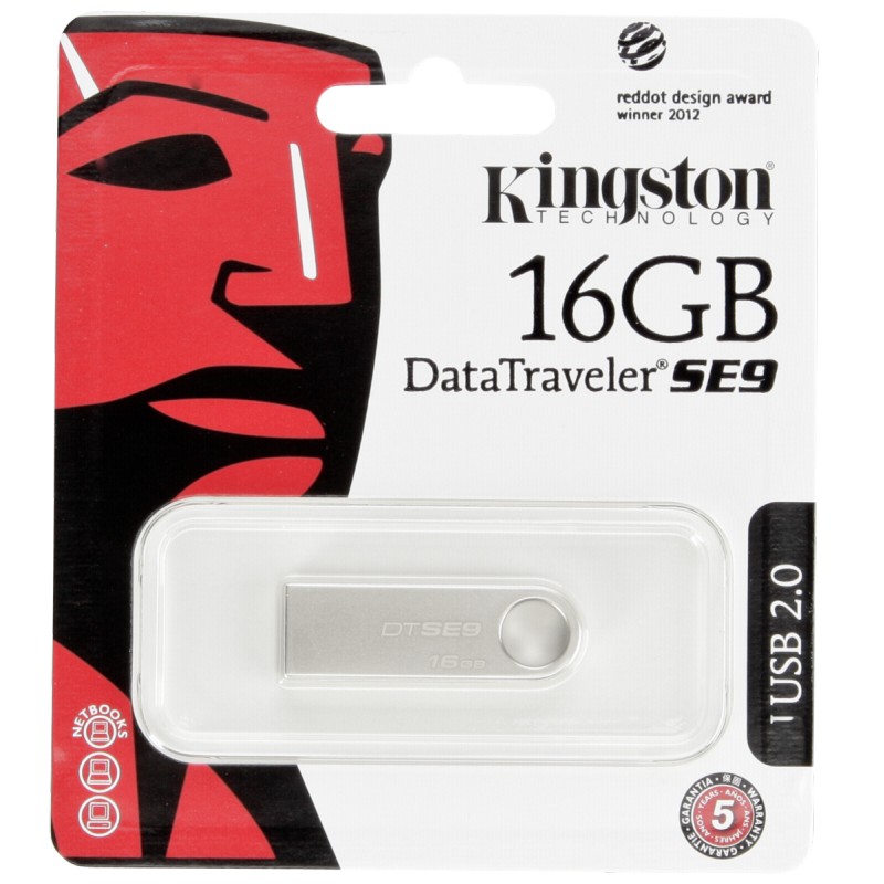 Kingston 16GB DataTraveler flash disk USB DTSE9 (USB 2.0) - kovový kryt