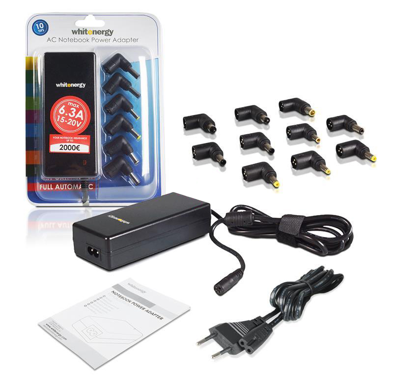 Whitenergy 90W Univerzální napájecí zdroj pro notebooky
