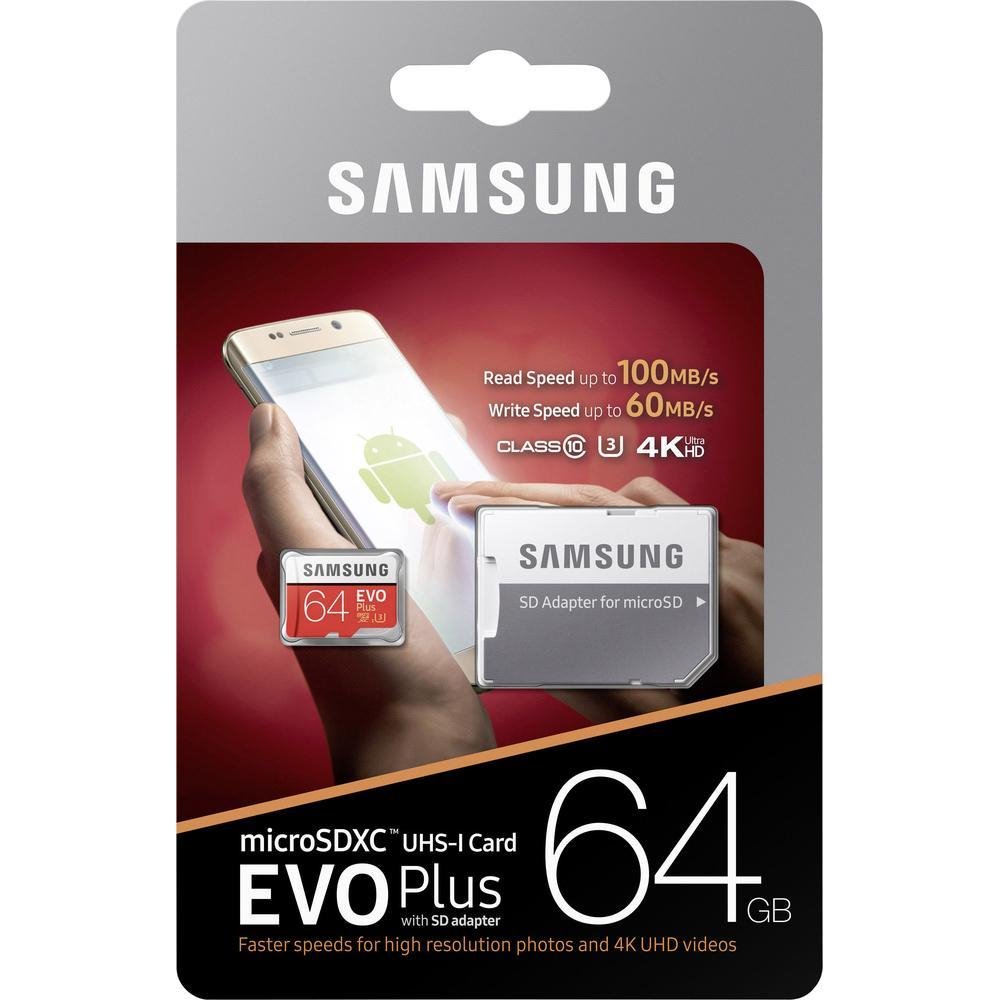 Samsung Micro SDXC 64GB EVO Plus Class 10 UHS-I U3 + SD adaptér
