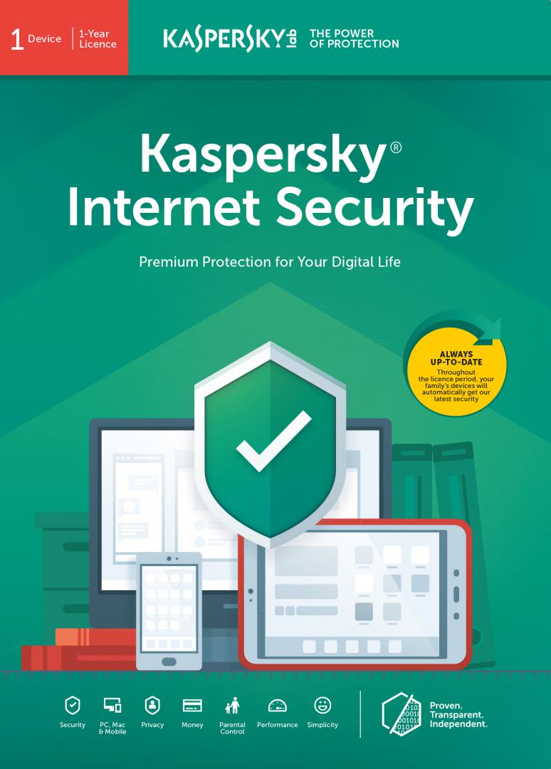 Kaspersky Internet Security 2019, CZ, 1 Zařízení, 1 Rok