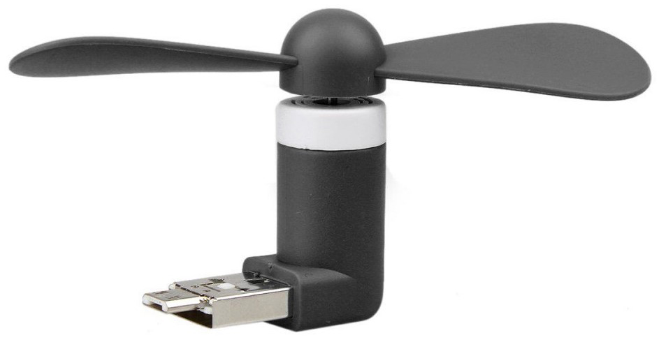 USB / Micro USB Větráček - Černý