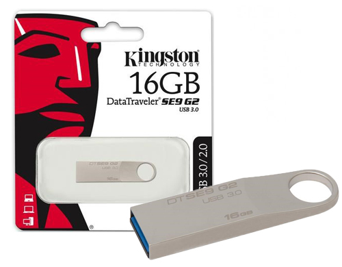 Kingston 16GB DataTraveler flash disk USB DTSE9 (2. generace, USB 3.0) - kovový kryt