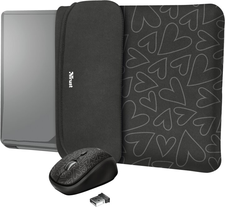 TRUST YVO myš a pouzdro pro 15.6" - černá