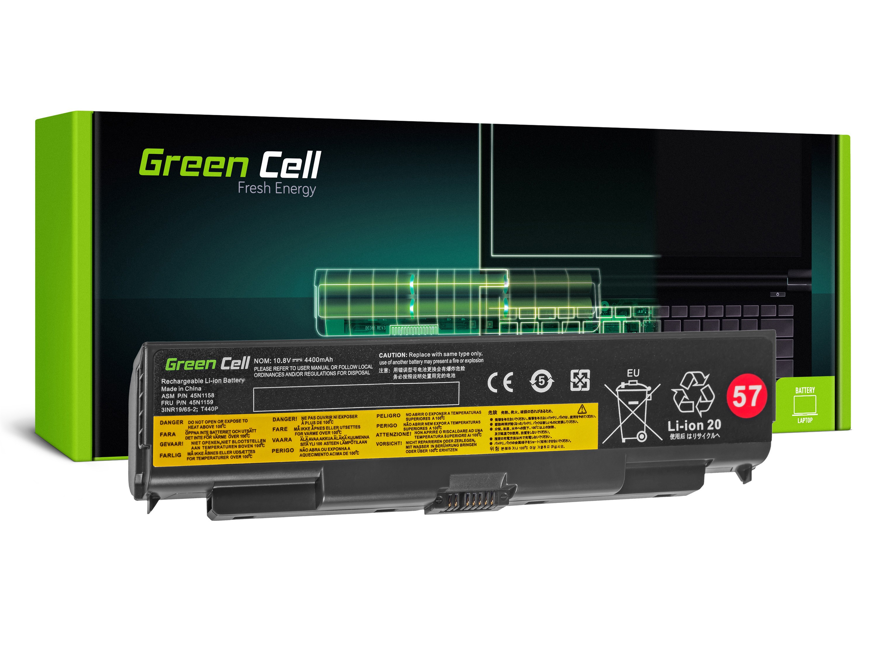 Green Cell Baterie pro Lenovo ThinkPad T440P T540P W540 W541 L440 L540 / 11,1V 4400mAh (LE89)