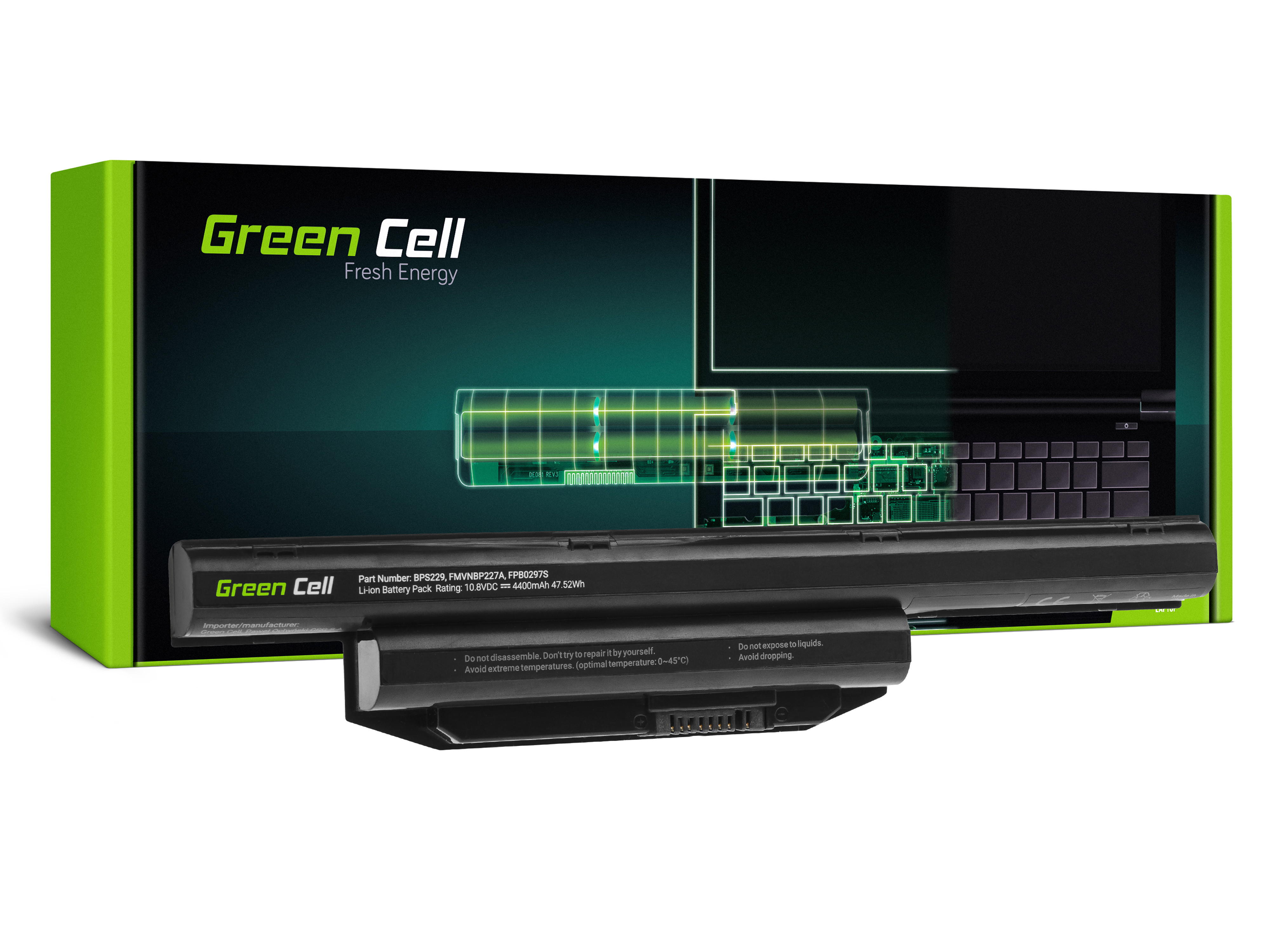 Laptop Baterie Green Cell pro Fujitsu LifeBook A514 A544 A555 AH544 AH564 E547 E554 E733 E734 E743 E744 E746 E753 E754 S904 (FS31)