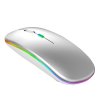 Bezdrátová Nabíjecí Silent Myš s LED podsvícením - Stříbrná