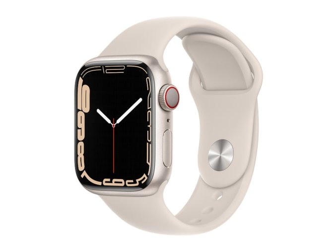 Apple Watch Series 7 GPS Cellular 41mm Starlight Aluminum with Starlight Sport Band A2475 B