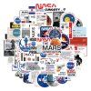 Velká sada vesmírných samolepek s logy NASA, misemi na Mars a programem Apollo