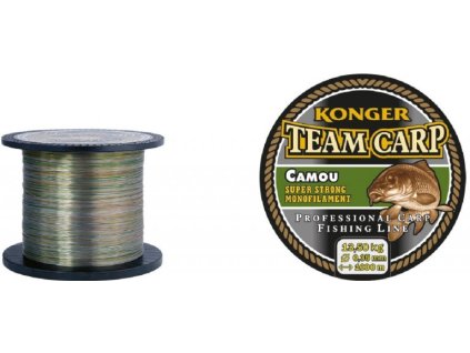 Konger Vlasec Team Carp Camou Green 0,25mm - 0,40mm / 1000m