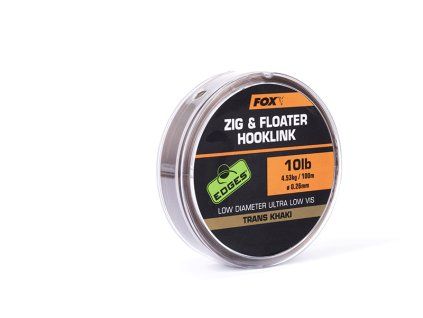 FOX Plovoucí Vlasec Edges Zig & Floater Hooklink Trans Khaki 100m