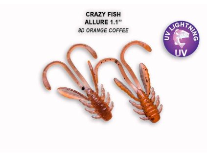 Crazy Fish Gumová nástraha Allure 2,7cm - Orange Coffee