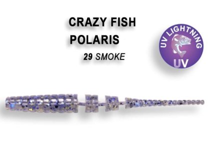 Crazy Fish gumová nástraha Polaris 4,5cm - Smoke