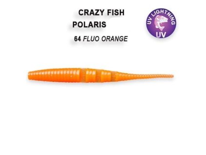 Crazy Fish gumová nástraha Polaris 6.8cm - Fluo Orange