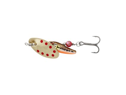 Třpytka Sticklebait Spiner Minnow Gold Red